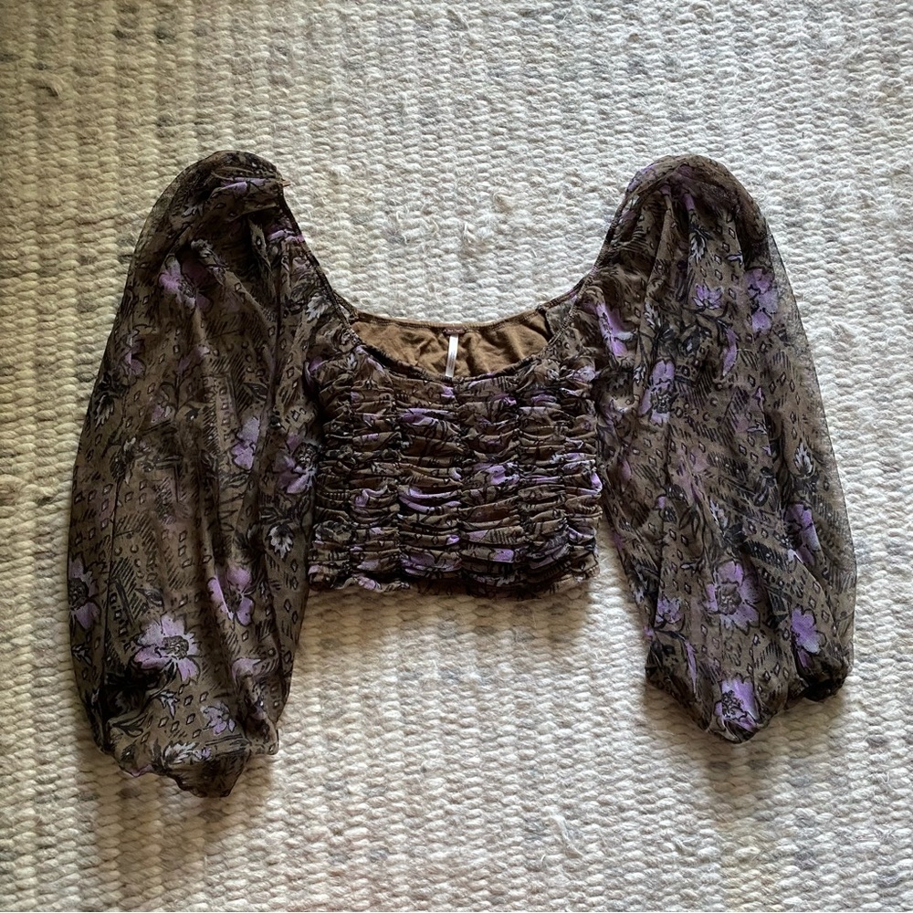 Free People Lilia Top In Olive Combo - Picture 2 of 5